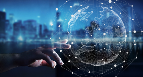 Businessman,Touching,Global,Network,And,Data,Exchanges,Over,The,World