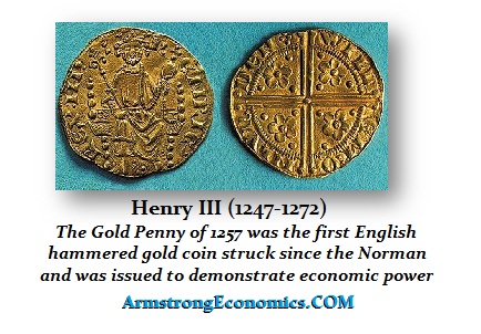 HENRY 3 1257 Gold Penny