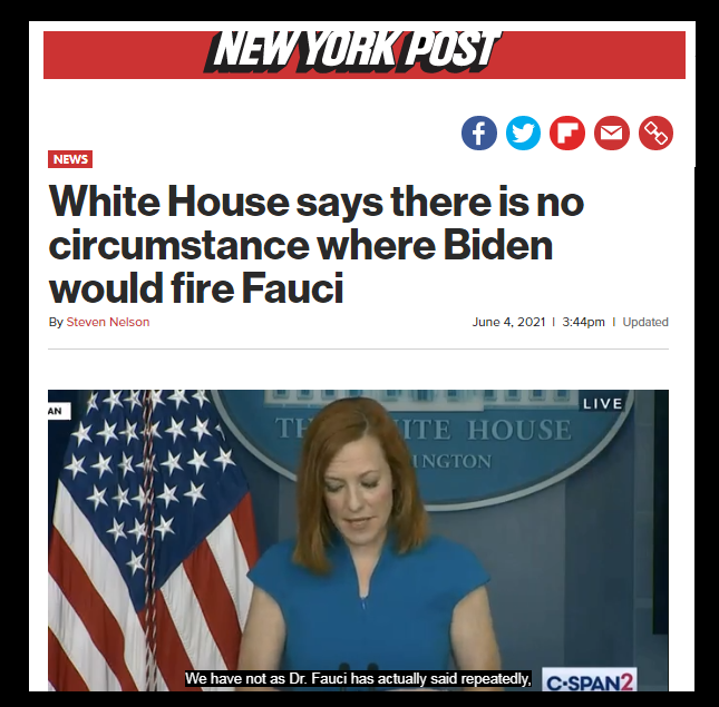 Biden will not fire Fauci