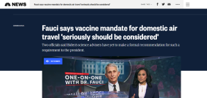 Fauci vaccine to fly