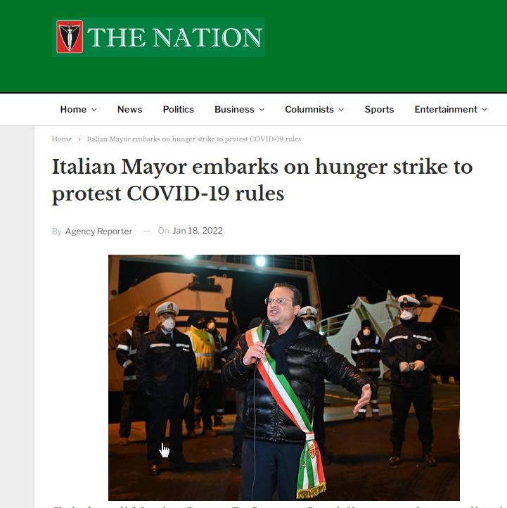 Italian Mayor on hunger strike