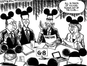 Obama G8 Micky Mouse Crimea Russia 300x228
