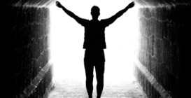 Human,Silhouette,In,Back,Lighting,In,Tunnel,Exit