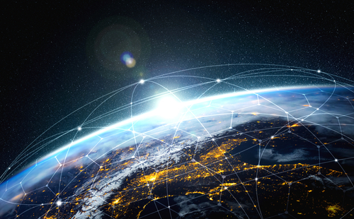 Global,Network,Connection,Covering,The,Earth,With,Lines,Of,Innovative