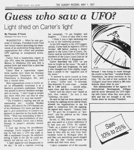 Carter Saw UFO 1977