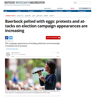 German Politicians Hit by Eggs