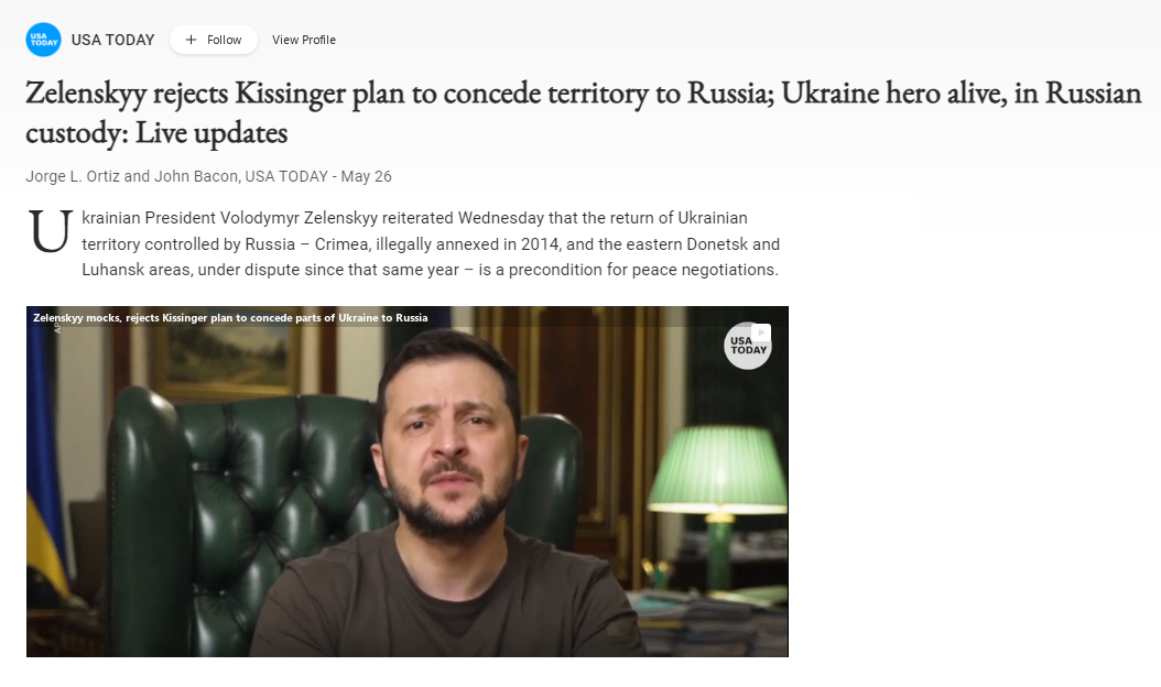 Zelensky v Kissinger