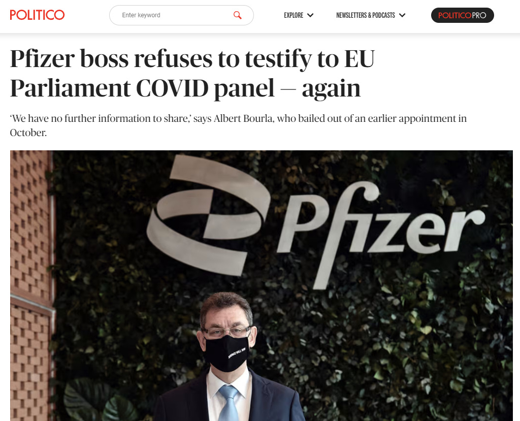 2022_12_06_09_48_39_Pfizer_boss_refuses_to_testify_to_EU_Parliament_COVID_panel_again_POLITICO
