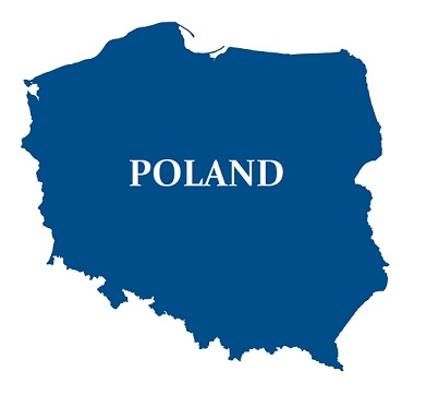 Poland,Map,Vector.,High,Detailed,Vector,Outline,,Blue,Silhouette,And