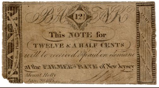1815 Mount Holly 12.5 cents The_Farmers_Bank_of_New_Jersey