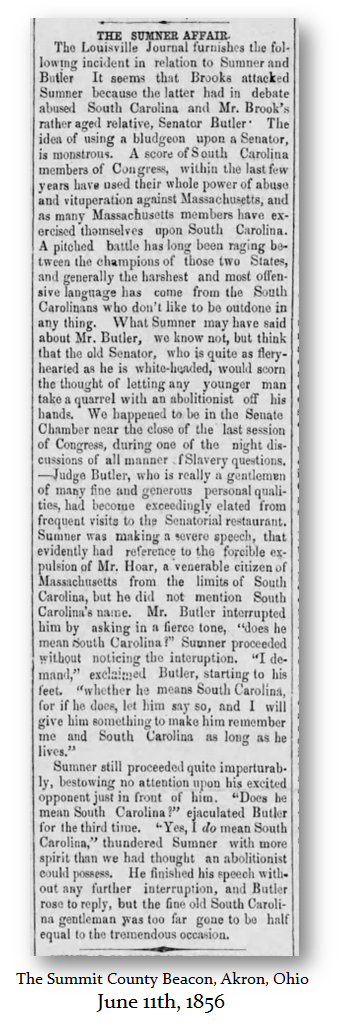 1856 Sumner Affair Brawl in Cobgress