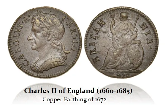 Charles II AE Farthing 1672