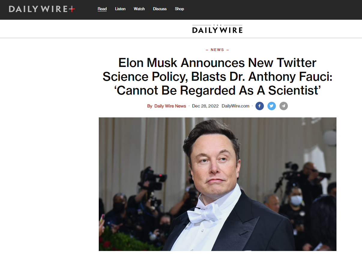 Musk Follow the Science