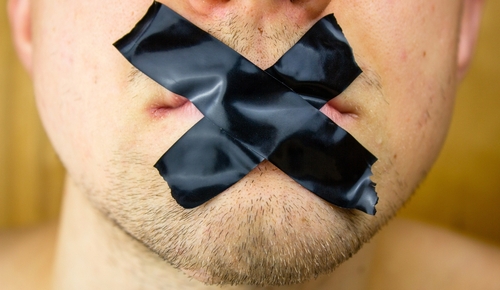 The,Young,With,Scotch,Tape,Glued,On,His,Lips.,Mouth