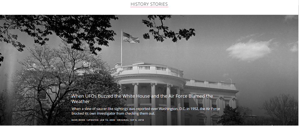 1952 UFO Buzzed White House
