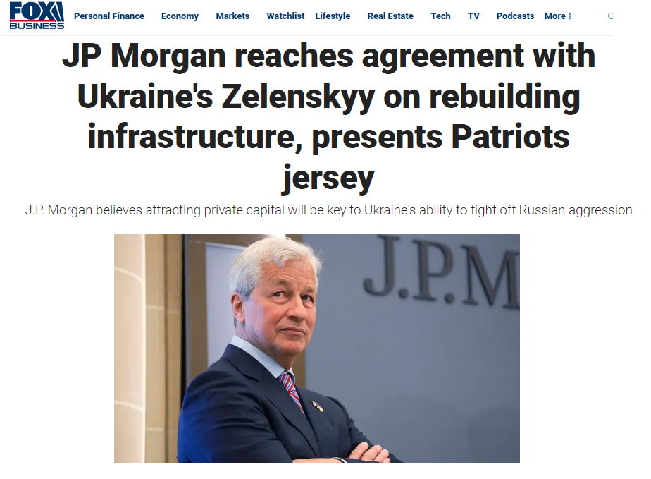 2023_02_13 JP_Morgan Sgress tgo create Fund with_Ukraine_s_Zelenskyy_on_rebuilding_infrastructure