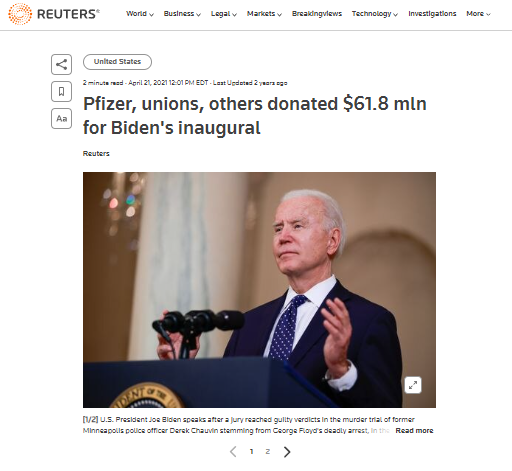 Pfizer donation