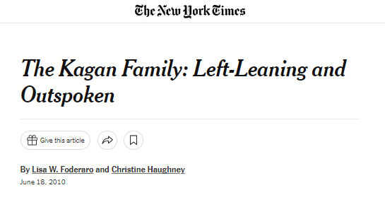 NYT Kagan Family Leftist