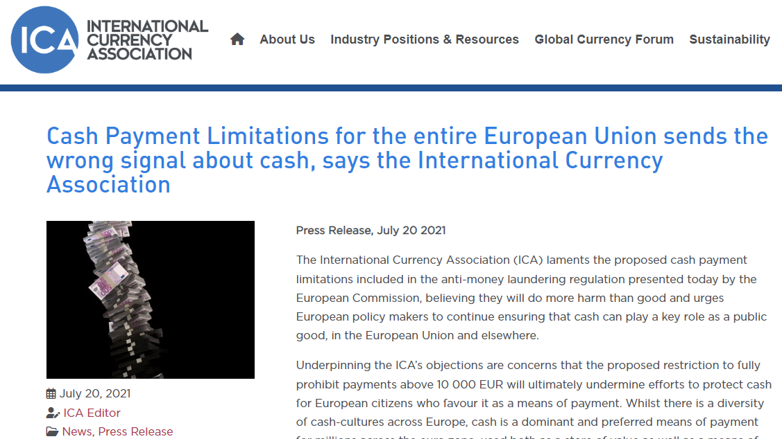 EU Cash Restrictions
