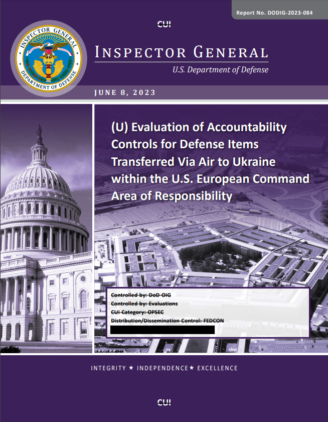 Pentagon Audit Report_2023 No._DODIG_2023_084_U_Evaluation_of_Accountability_Controls_for_Defense