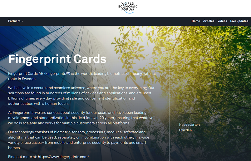 WEF Fingerprint Cards
