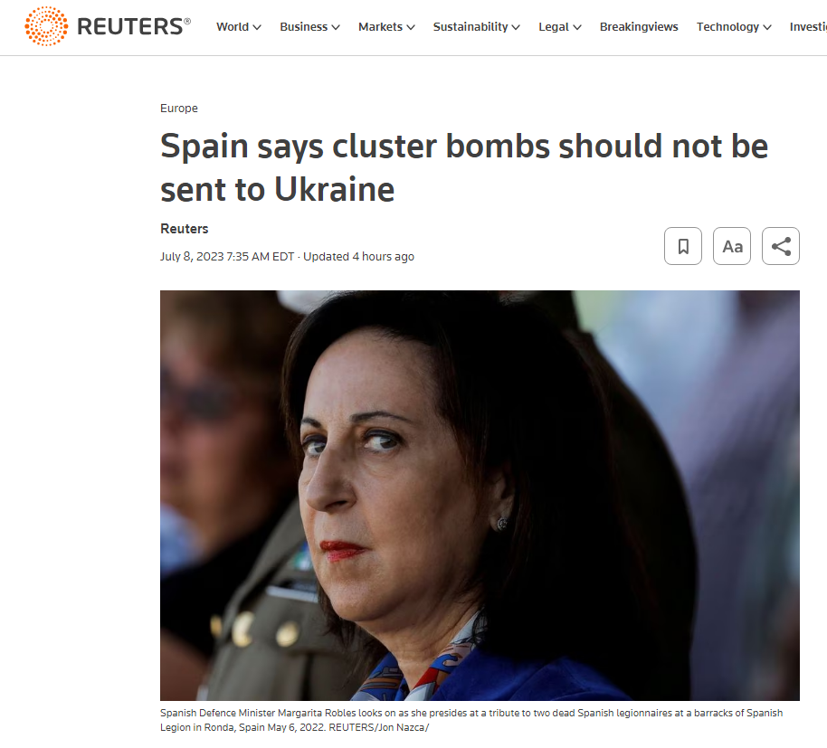 2023_07_08_11_17_17_Spain_says_cluster_bombs_should_not_be_sent_to_Ukraine_Reuters