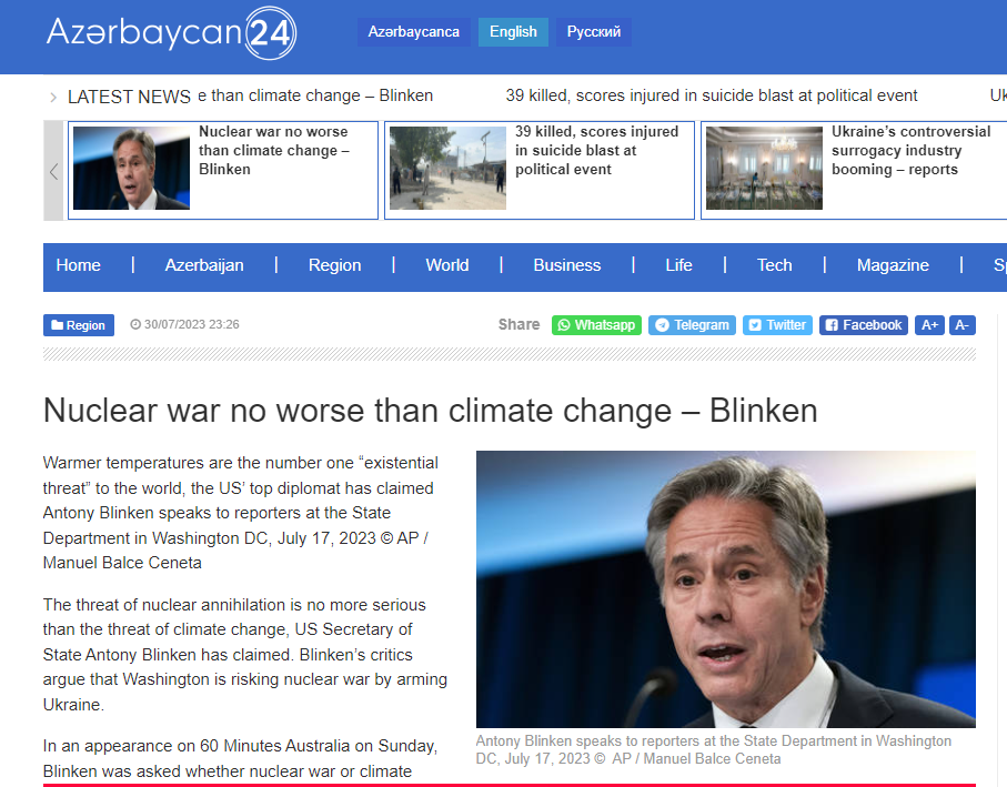2023_07_31_Neocon Nuclear_war_no_worse_than_climate_change_Blinken
