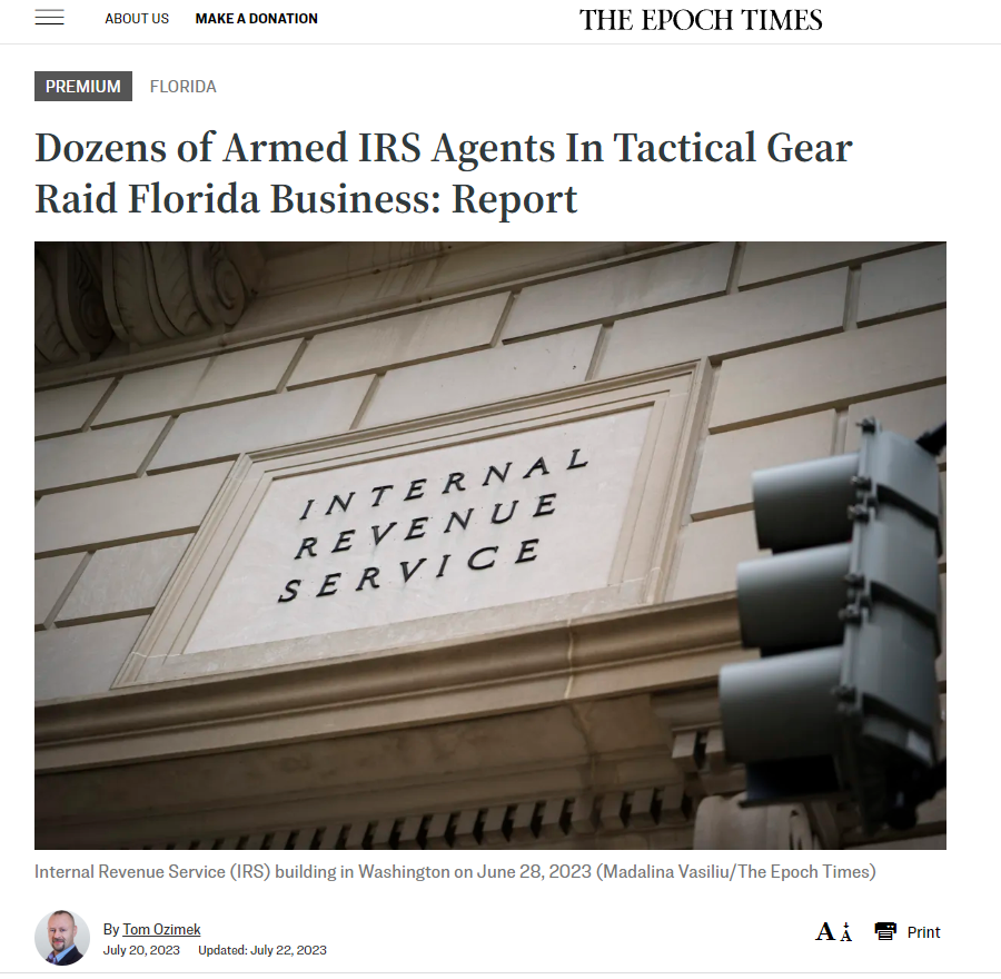 IRS Raid 2023_07_20_13_51_43_Dozens_of_Armed_IRS_Agents_In_Tactical_Gear_Raid_Florida_Business_Report