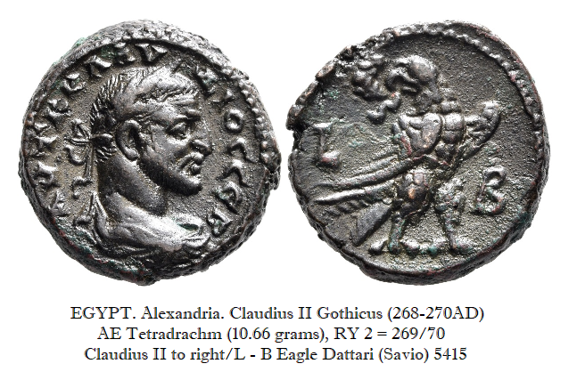 Claudius II Gothicus AE Tet Egypt Dattari 5415