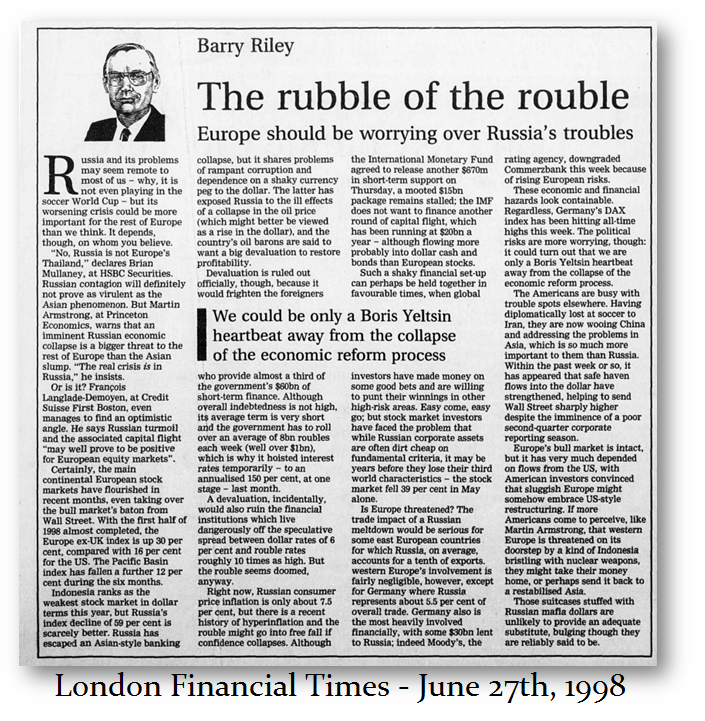 FT June 27 1998 Rouble
