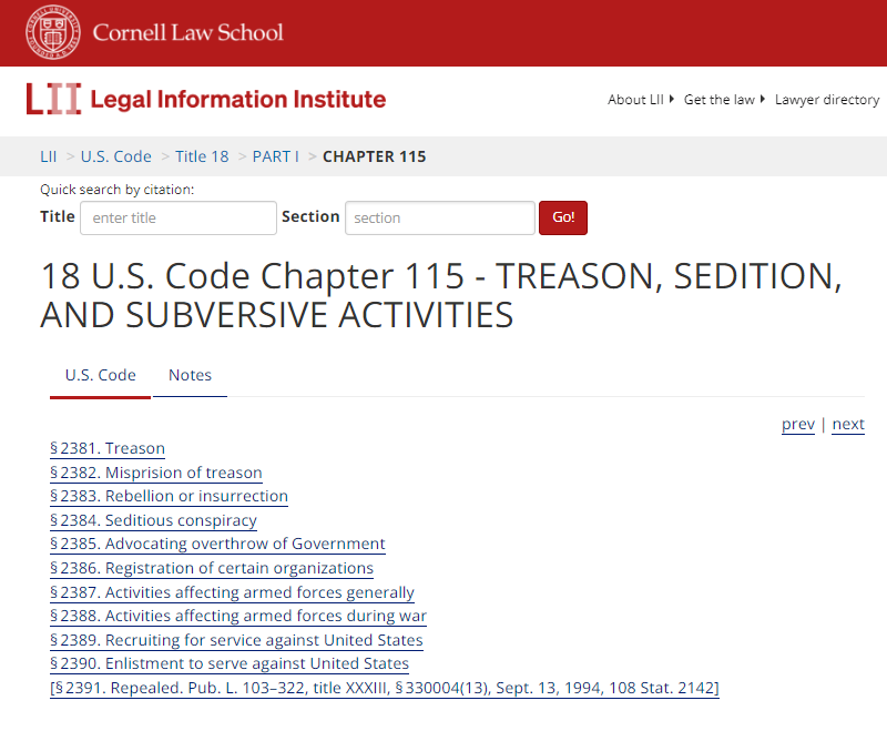 TREASON_SEDITION_AND_SUBVERSIVE_ACTIVITIES 18_U.S._Code_Chapter_115