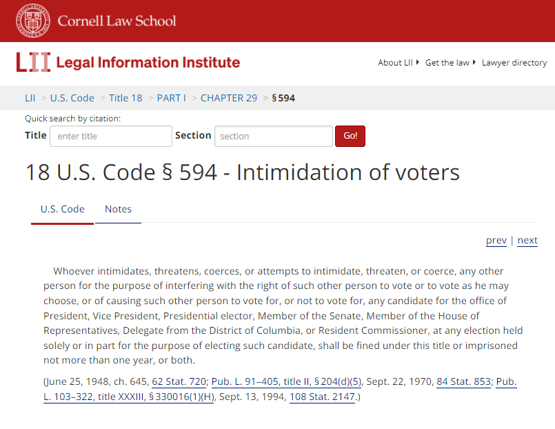 Voting _18_U.S._Code_594_Intimidation_of_voters