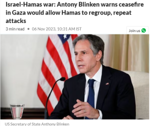 Blinken no ceasefire_in_Gaza Nov 6 2023