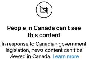 Запрет новостей Канады