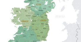 Detailed,Map,Of,Ireland,With,Administrative,Divisions,Into,Provinces,And