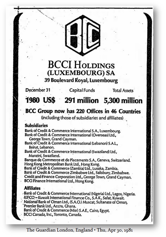 BCCI 1981 Ad