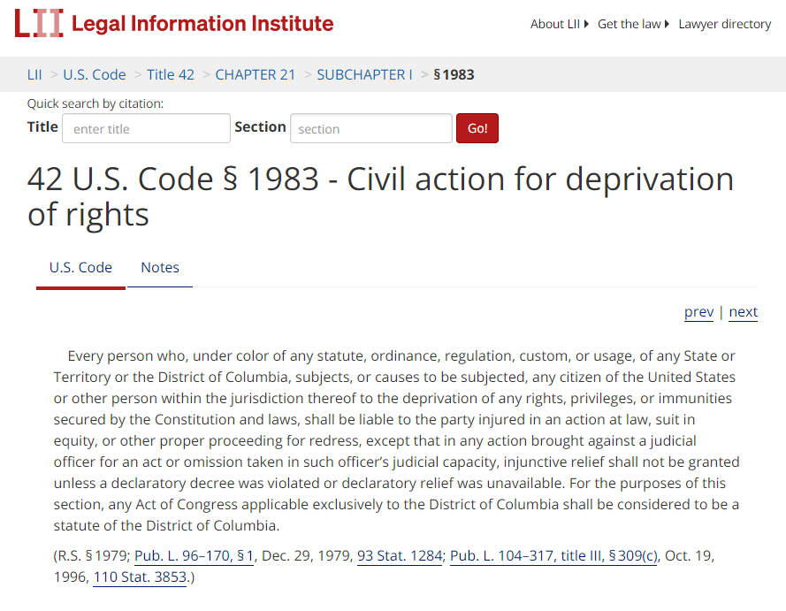 Civil Rights 42 USC 1983