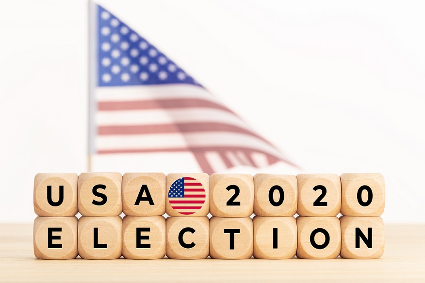 Usa,2020,Presidential,Election,Concept.,Wooden,Block,With,Text,And