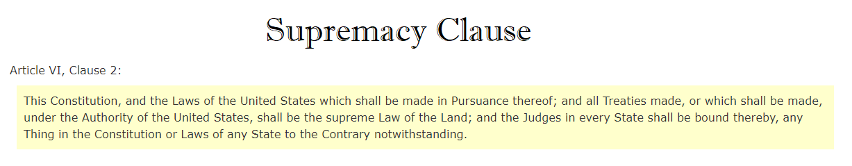 Supremacy Clause U.S Constitution