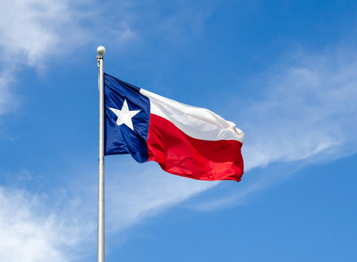 Texas,State,Flag,On,The,Pole,Waving,In,The,Wing