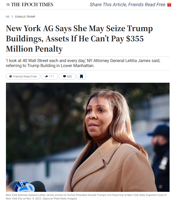 NY AG Seize Trumps Assets