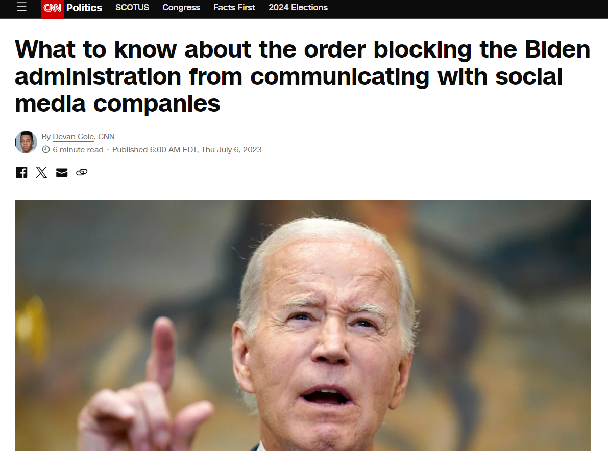 CNN Biden Denying Free Speech