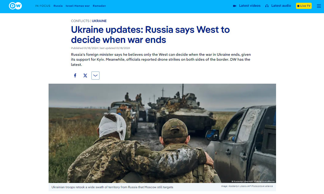 DW 3 14 24 ONLY West will decide Peace for Ukraine