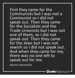 first they came for the communists but i was not Martin.Niemoller.Religion.FreeSpeech