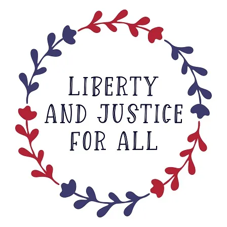 4th,July.,Hand,Sketched,Liberty,And,Justice,For,All,Quote.