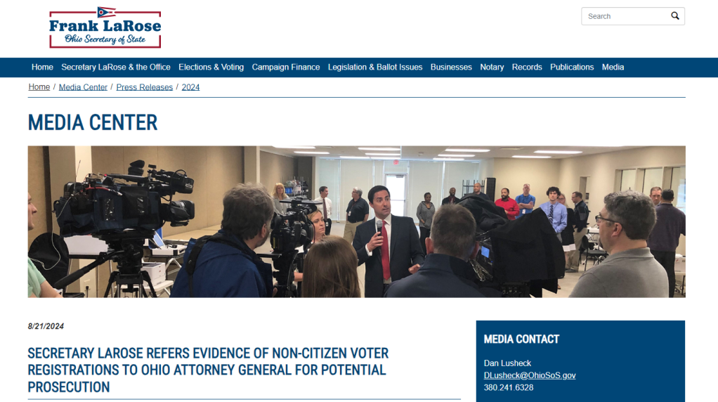 OHIO 2024_08_27_20_43_06_Secretary_LaRose_Refers_Evidence_of_Non_Citizen_Voter_Registrations_to_Ohio_Atto