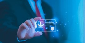 Human,Hand,Holding,Digital,Identification,Card,,Technology,And,Innovation,Concept.