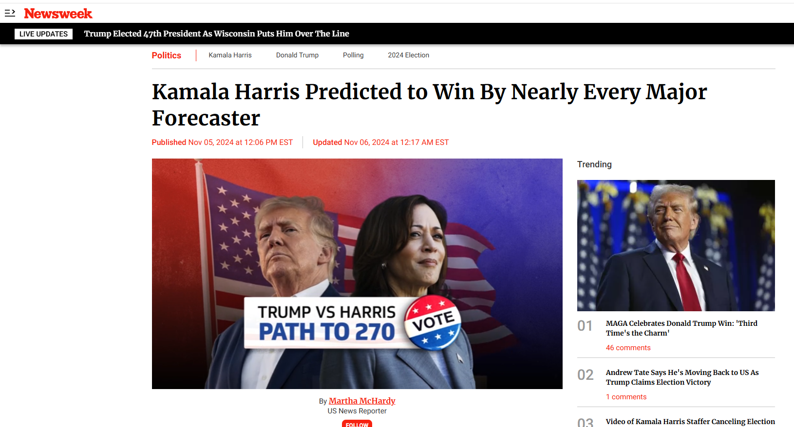 Newsweek Kamala_Harris_Predicted_to_Win_By_Nearly_Every_Major_Forecaster_Newsweek