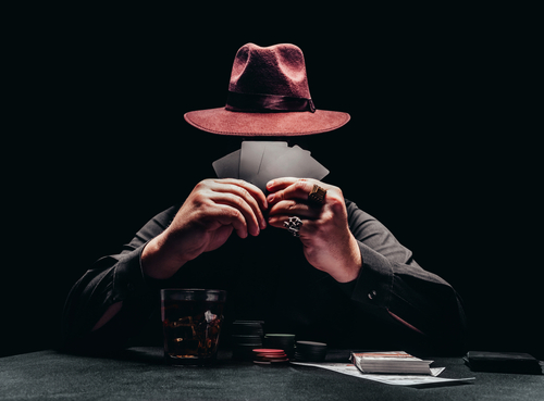Photo,Of,A,Shaded,Gangster,In,Black,Shirt,And,Hat Photo,Of,A,Shaded,Gangster,In,Black,Shirt,And,Hat