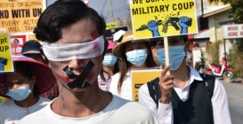 Nyaunghswe,,Myanmar,-,17,Feb,2021:,Myanmar,People,Took,To
